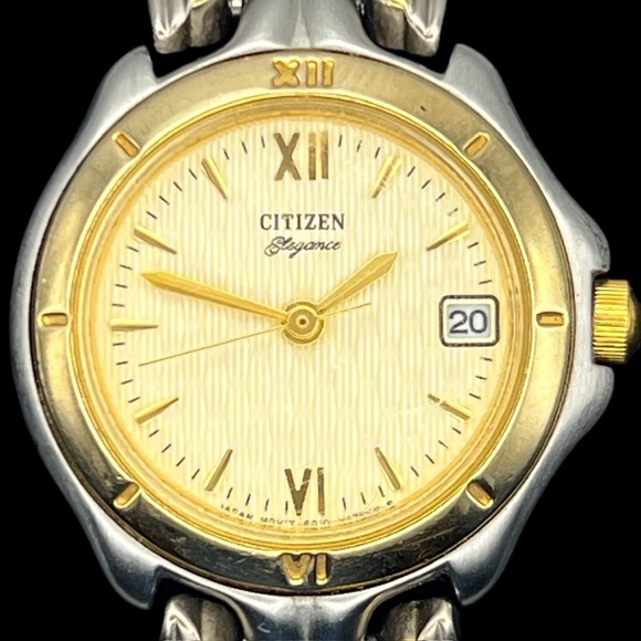Vintage Citizen Round Champagne and Gold tones Ladies watch Working - Picture 8 of 11